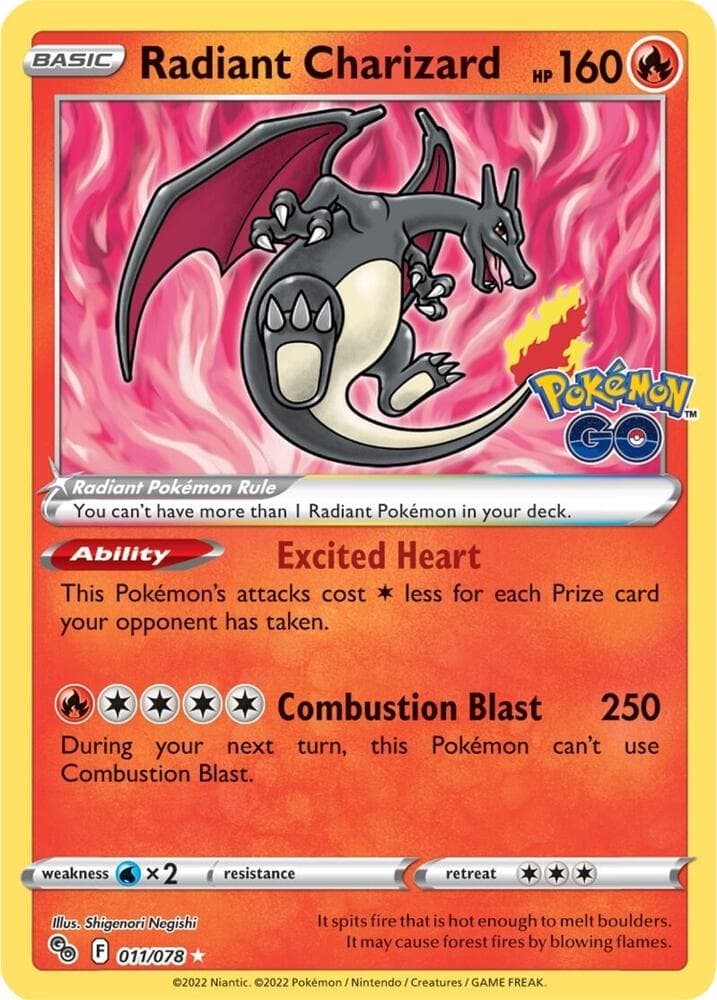 Radiant Charizard 011/078 Pokémon GO