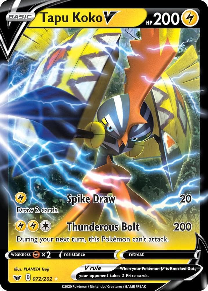 Tapu Koko V 072/202 Sword & Shield